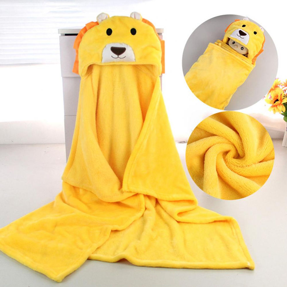 Thumbnail: Fluffy Hooded Bath Towels for Children