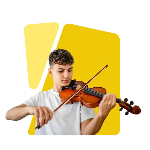 Hombre joven, tocando el violín