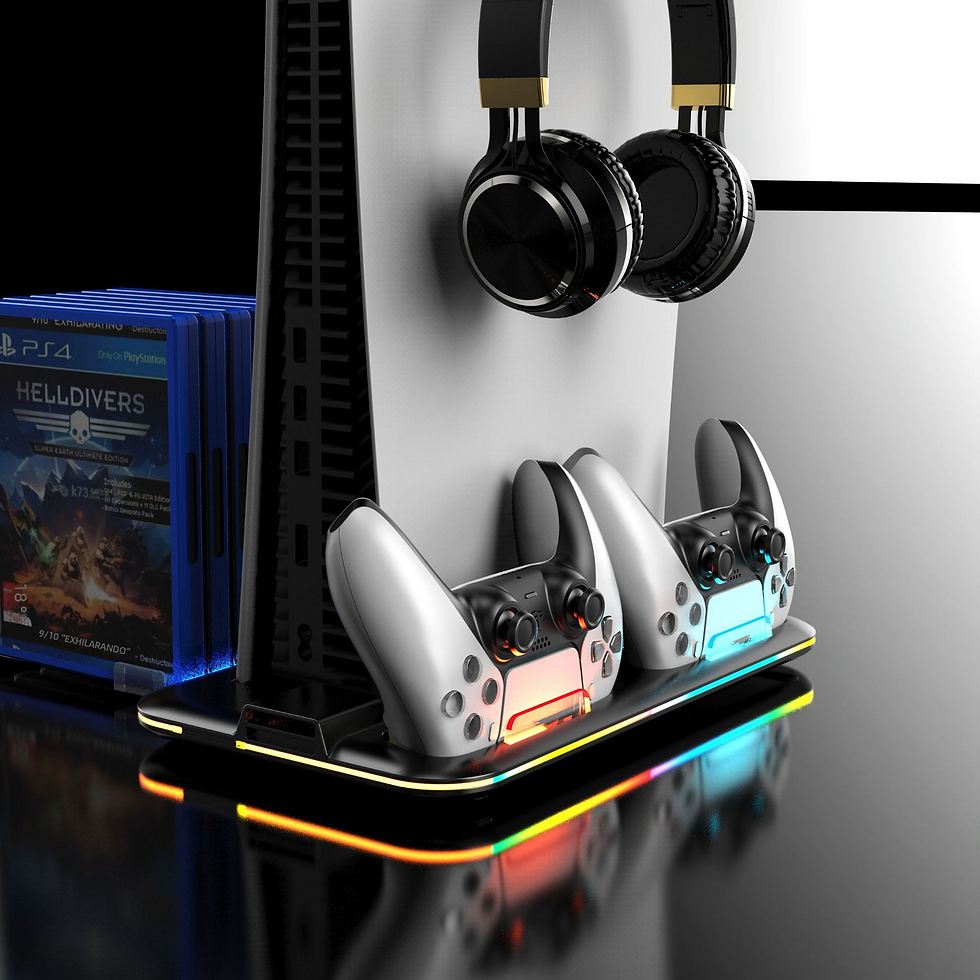 Thumbnail: PS5 Charging Dock with RGB Light for Controllers and Headset