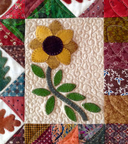 Wool Applique Quilt Detail