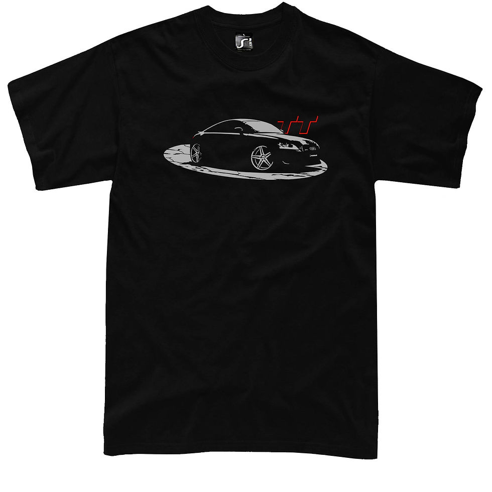 Audi TT 8J Mk2 T-shirt with lowered second generation sports coupe side profile graphic