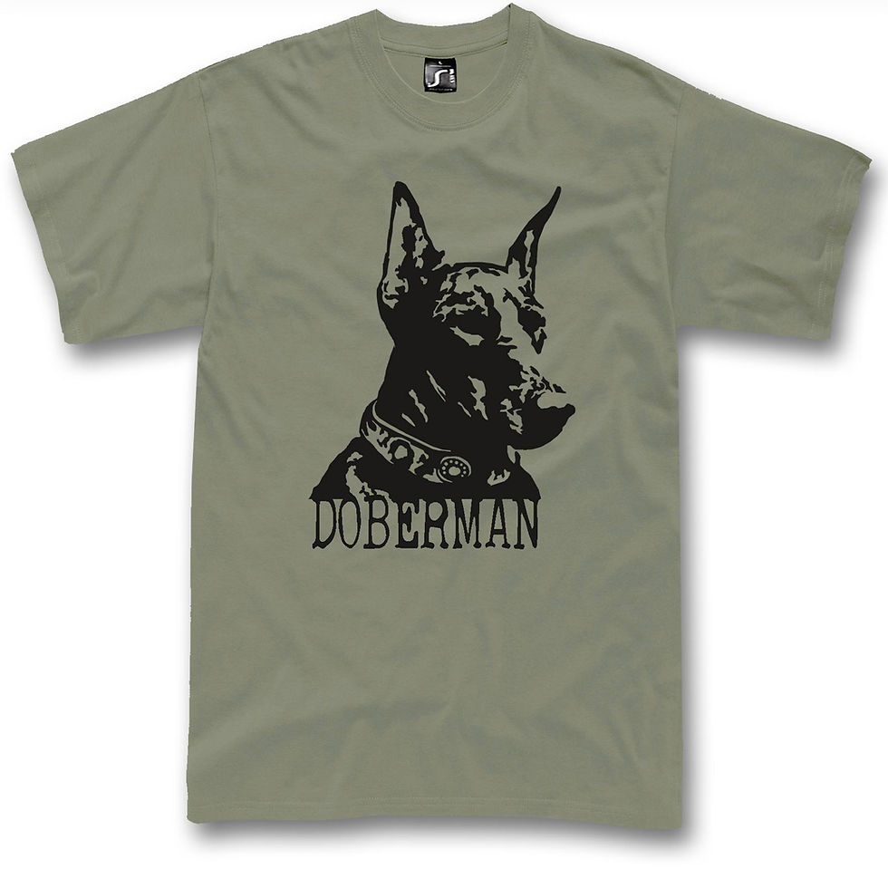 Μικρογραφία: Κοντομάνικο μπλουζάκι Doberman σε λαδί χρώμα για Pet Lovers