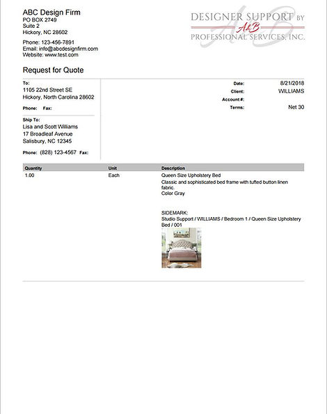RFQ's are limited to one item per report, but your items do not need to be on a proposal, order, or invoice in order to print them.  The advantage to this is that you can easily change the vendor if you want to sent it to different prospects.