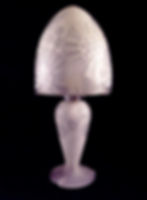 Lampe champignon art déco en verre gravé par Goujon et Pédemay signée Nancéa 1930