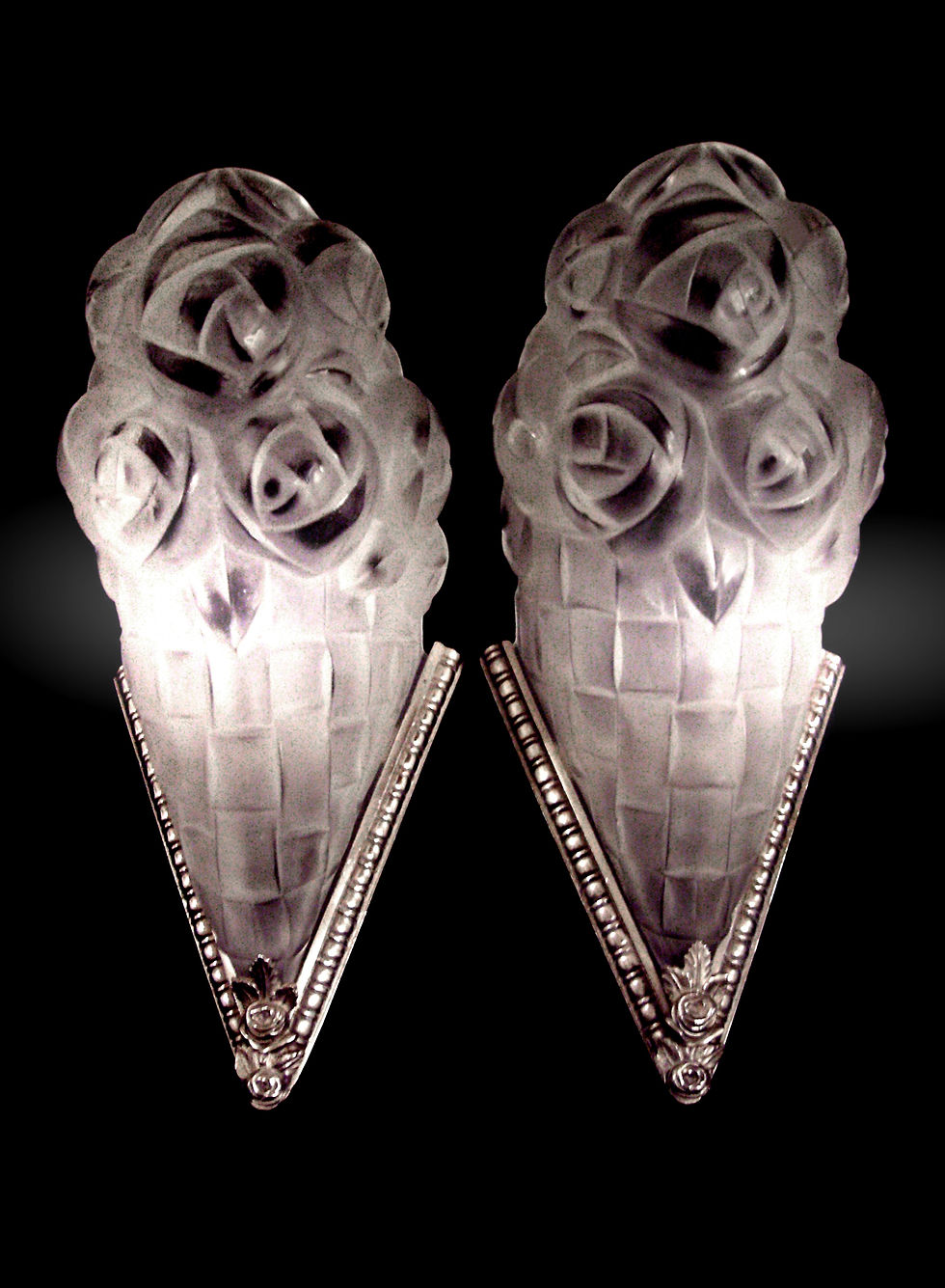 Miniature : paire d'appliques art déco Degué