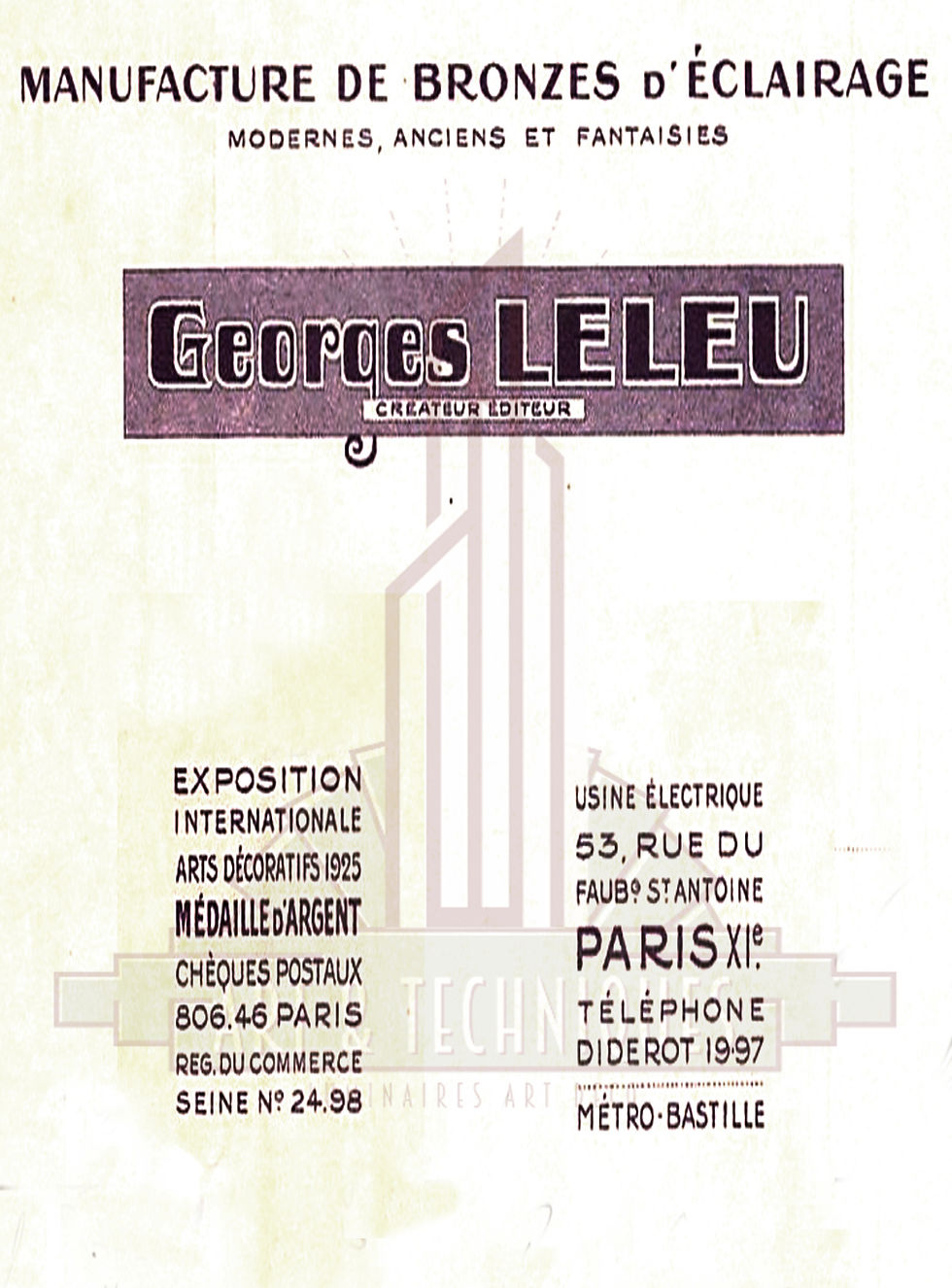 Miniature : Lustre art déco à plaques Georges Leleu