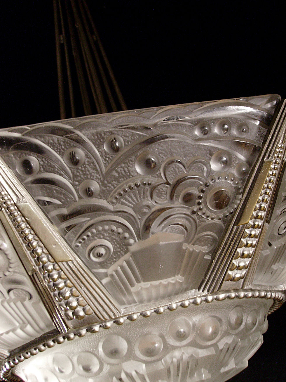 Miniature : Lustre art déco à plaques Georges Leleu