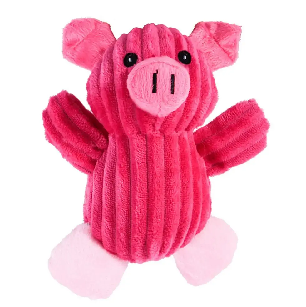 Thumbnail: 16 Animals Dog Chew Squeak Toys Giraffe Fleece Rope Interative Toy Plush