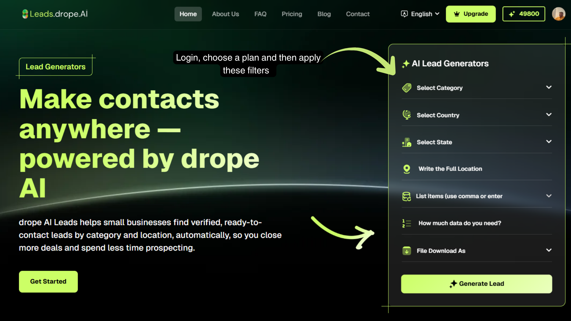 login to drope ai leads