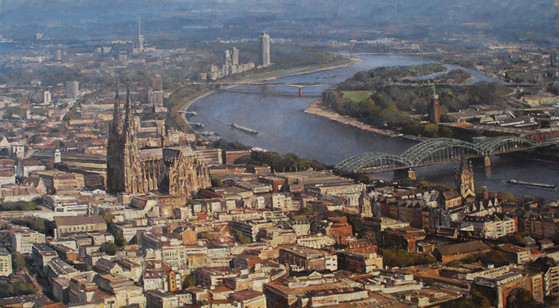 Großes Stadtbild Köln, Blickachse von Süd nach Nord