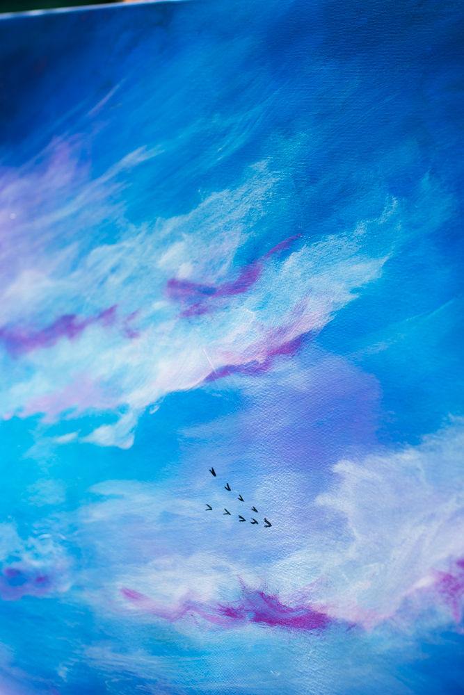 Thumbnail: Dusk Migration – Acrylic Sky Painting Fine Art Print