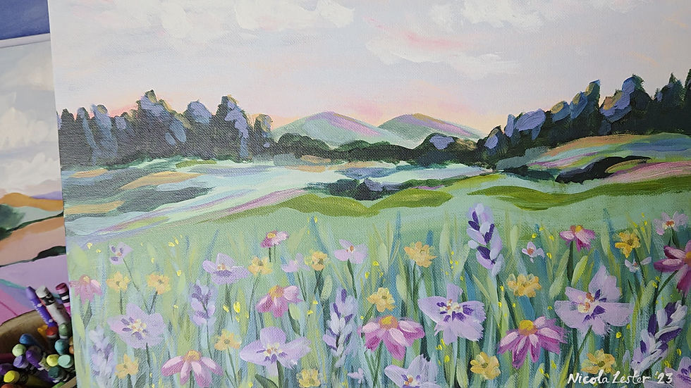 Thumbnail: Mountain View Original Landscape Painting