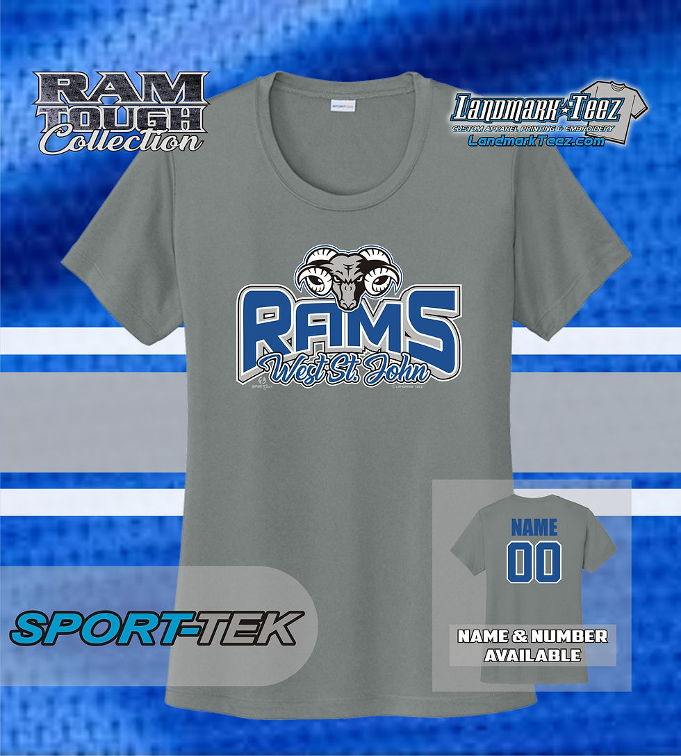 Thumbnail: West St. John Rams Sport-Tek Ladies Dry-Fit Competitor Tee