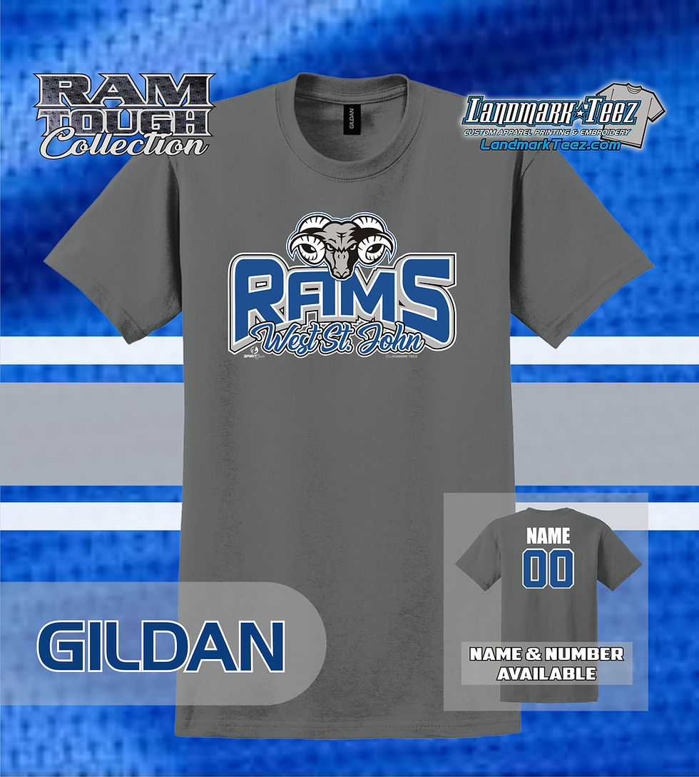 Thumbnail: West St. John Rams Gildan Ultra Cotton T-Shirt