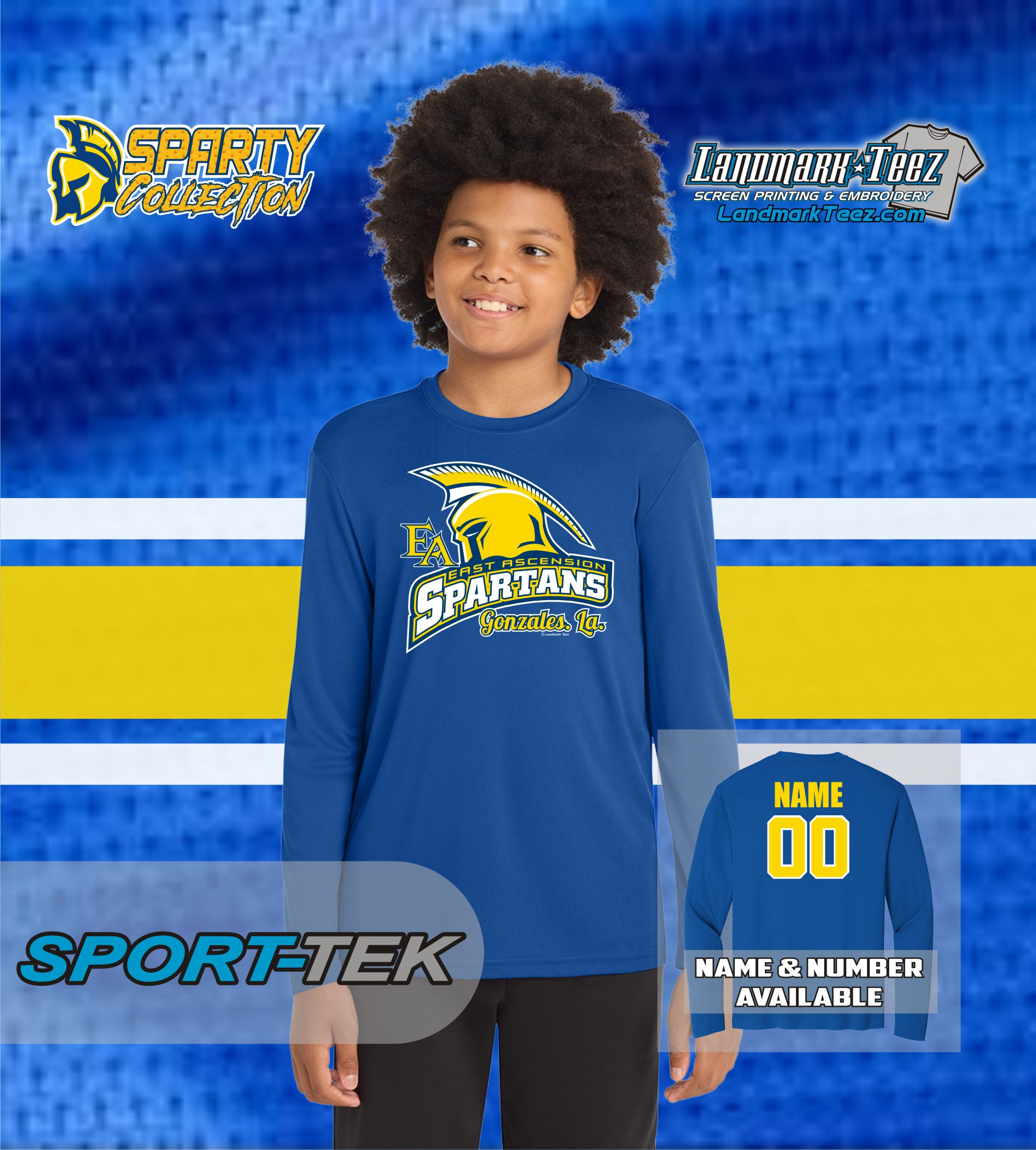 East Ascension Spartans Youth Sport-Tek Dry-Fit Long Sleeve Competitor Tee