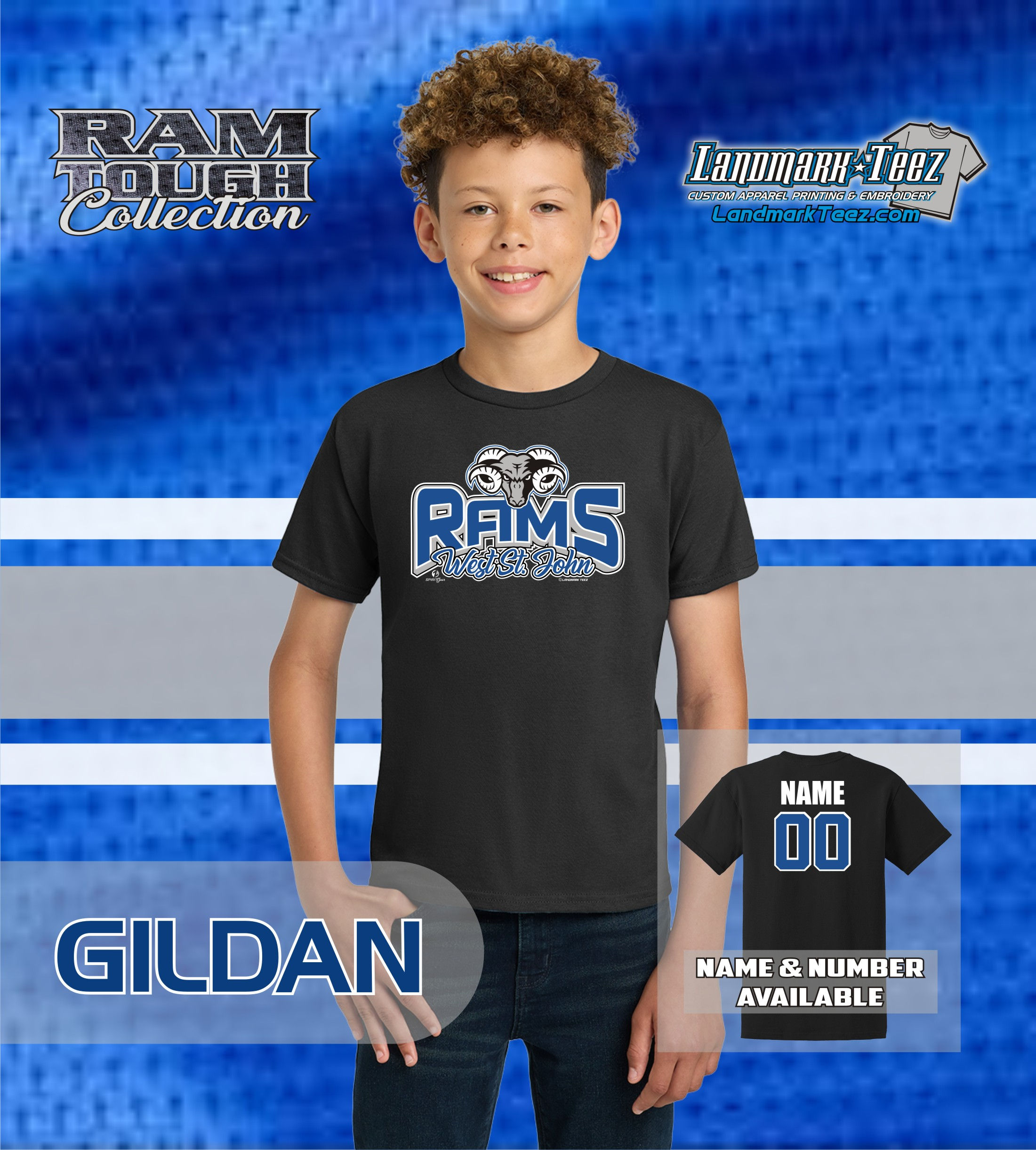West St. John Rams Gildan Ultra Cotton Youth T-Shirt