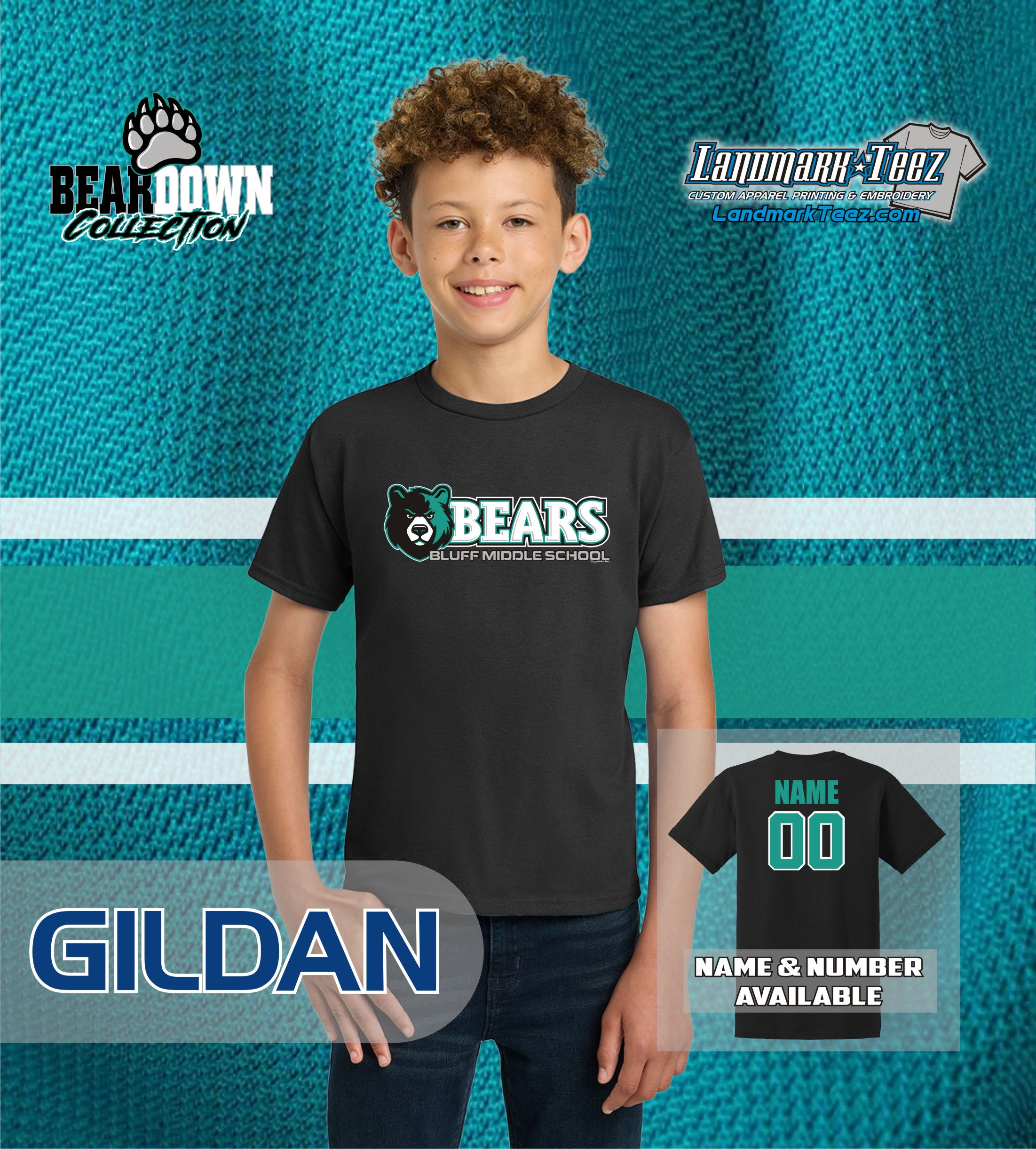 Bluff Middle Bears Gildan Youth Ultra Cotton T-Shirt