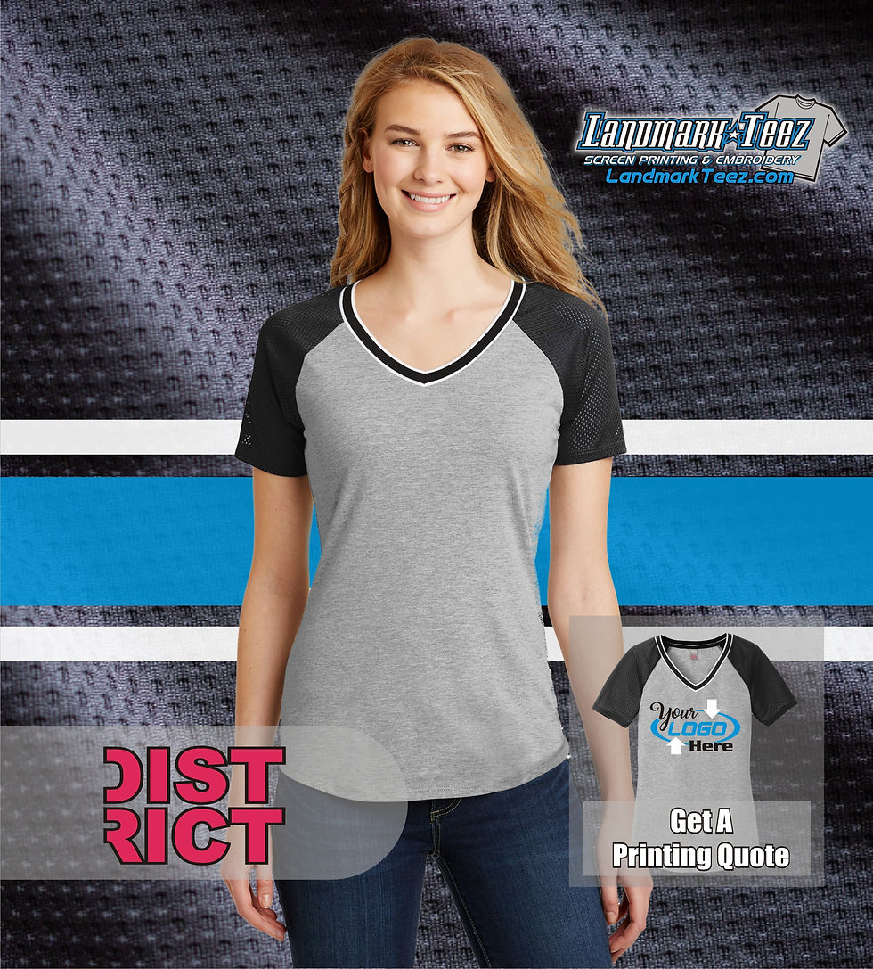Thumbnail: District - DT276 Mesh Sleeve V-Neck