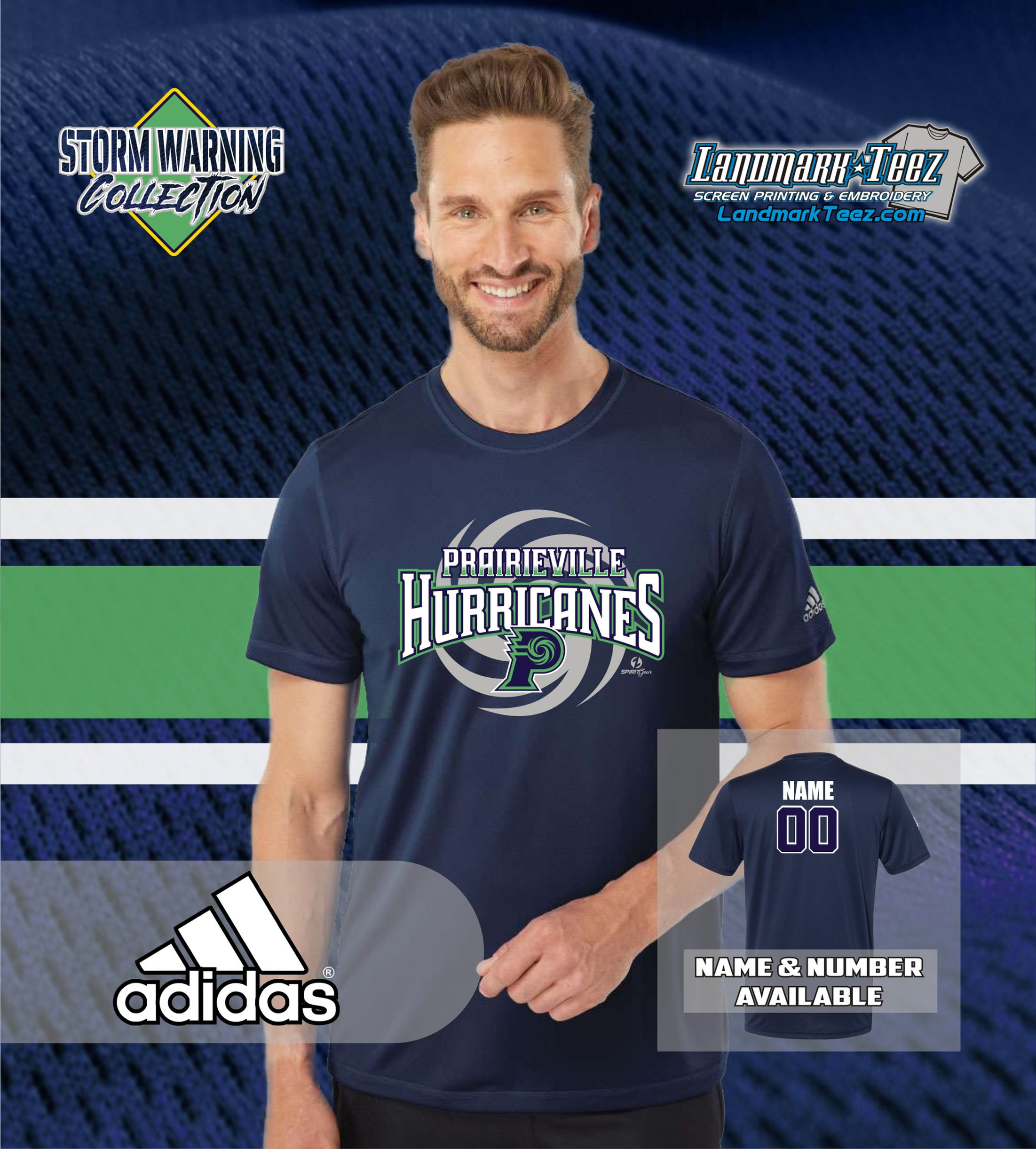Prairieville Hurricanes Adidas A376 Sport Dry-Fit T-Shirt