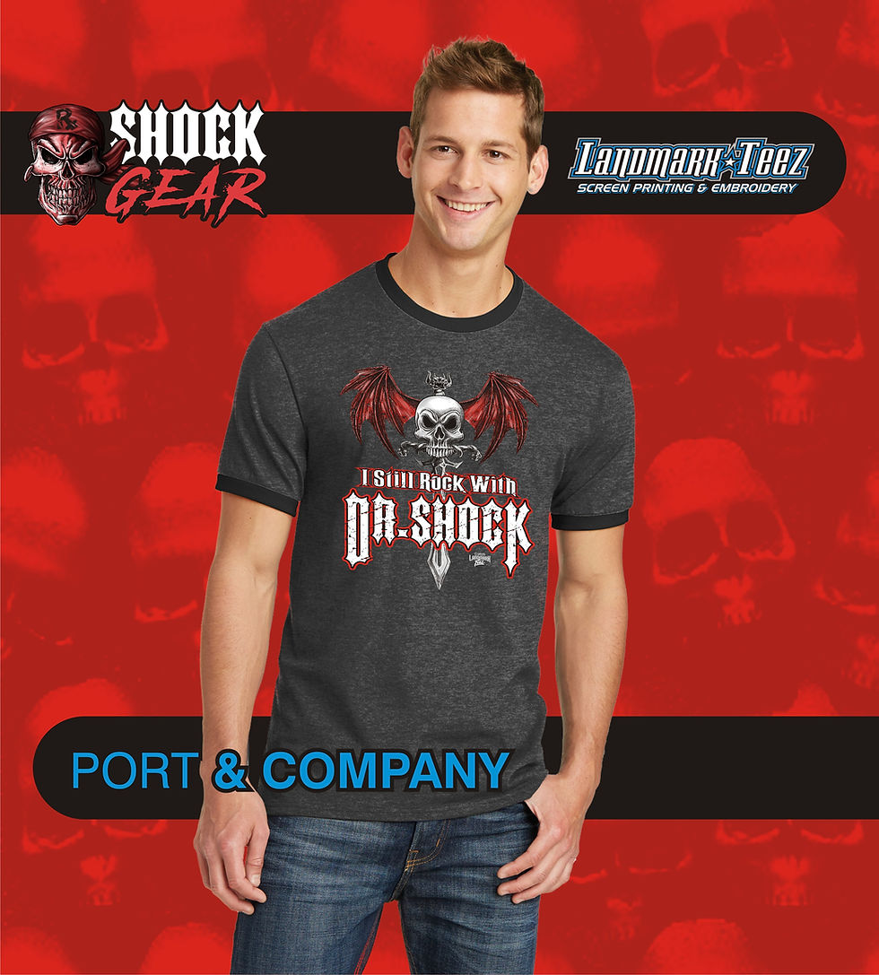 Thumbnail: Dr. Shock "I Still Rock With Dr. Shock" Ringer T-Shirt
