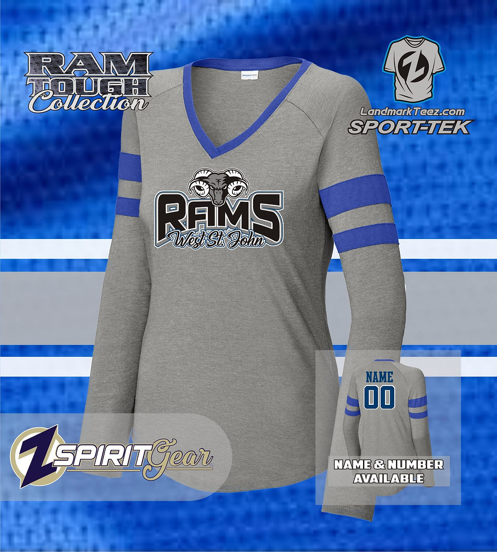 Thumbnail: WSJ Rams Halftime Stripe Ladies Tee