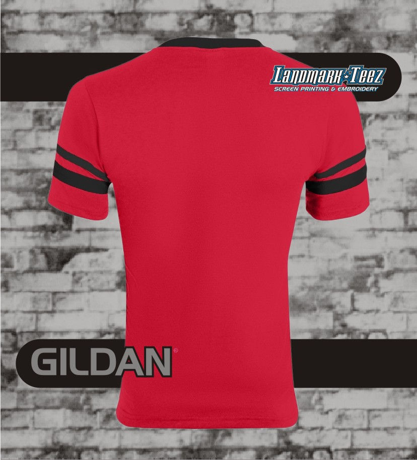 Thumbnail: Warriors Strong Red Stripe Sleeve Jersey