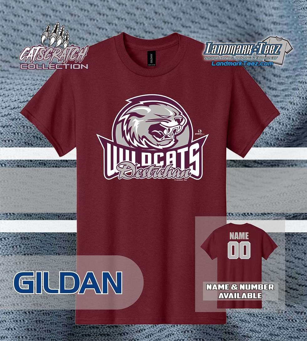 Thumbnail: Destrehan Wildcats Gildan Ultra Cotton T-Shirt