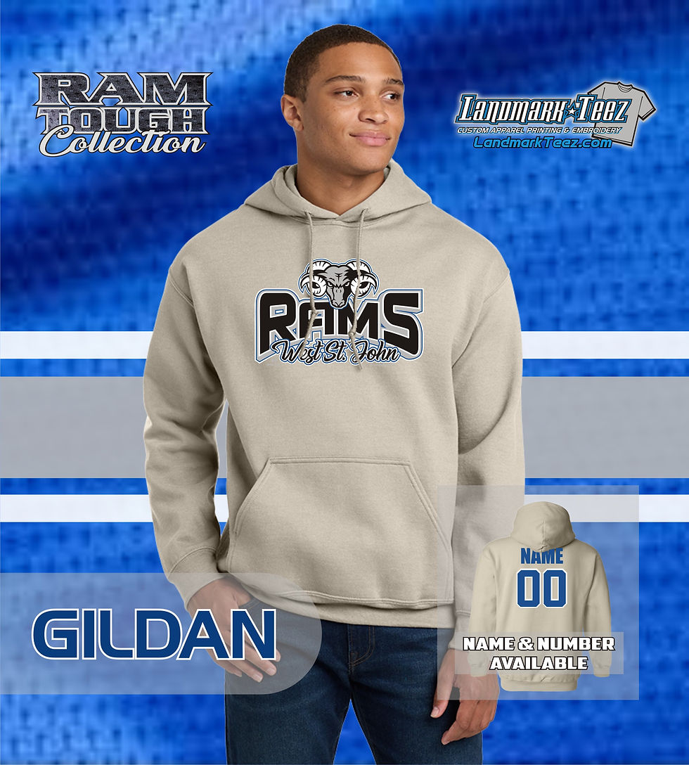 Thumbnail: West St. John Rams Gildan Heavy Blend Hooded Sweatshirt