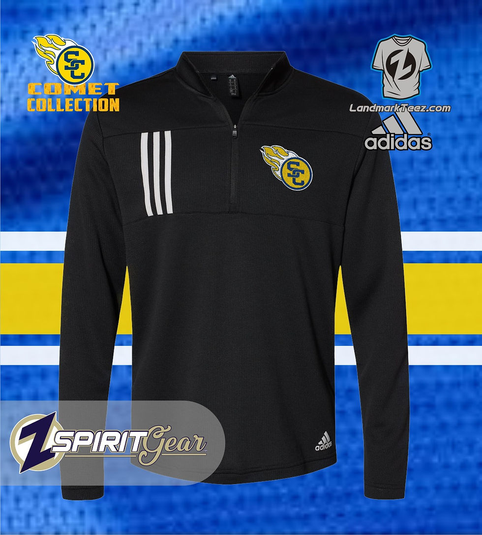 Thumbnail: SCC Adidas A482 3-Stripe 1/4 Zip Pullover
