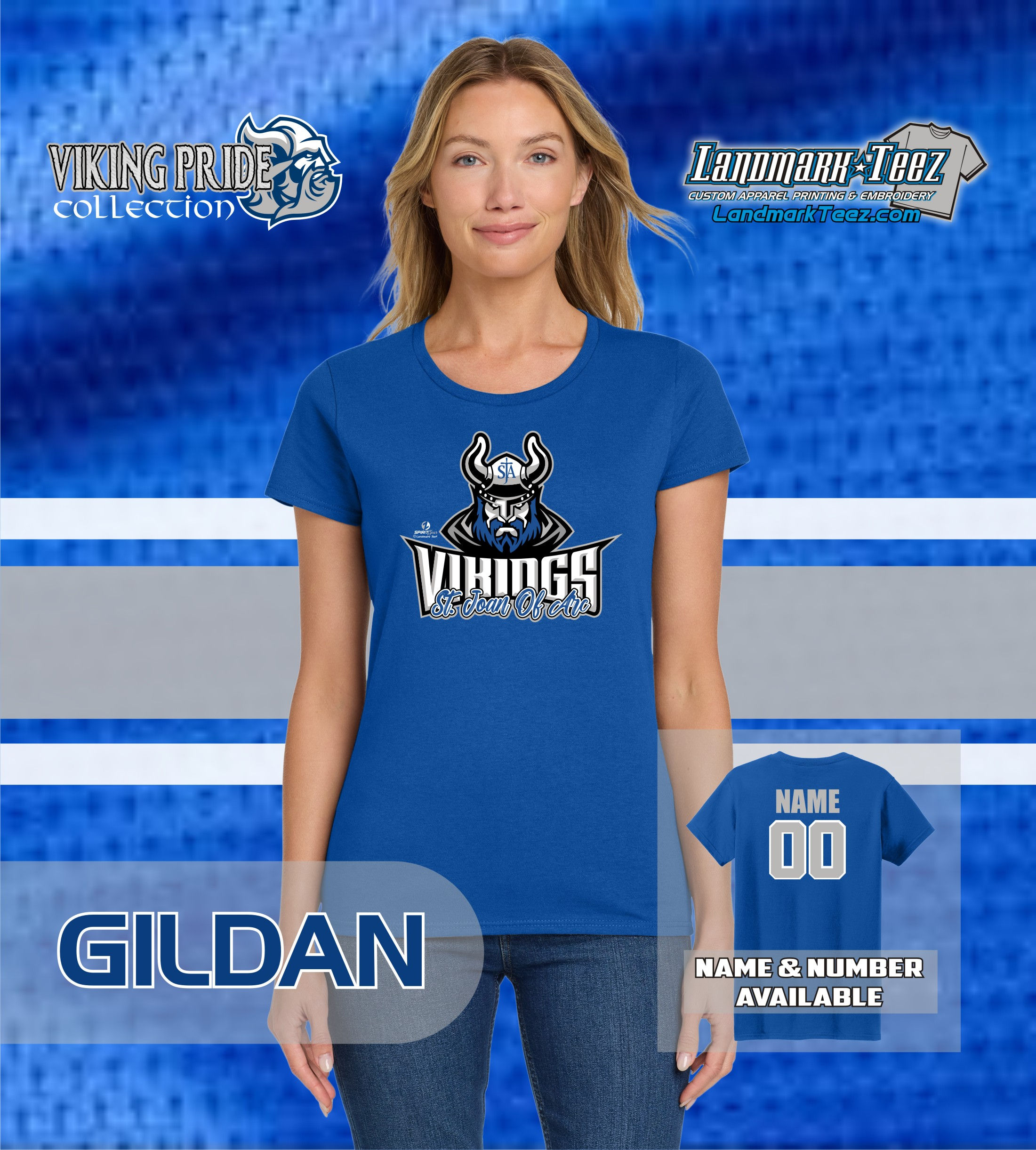 St. Joan of Arc Vikings Gildan Heavy Cotton Ladies Tee