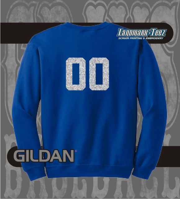 Thumbnail: Gray's Baseball Mom Glitter Royal Crewneck Sweat