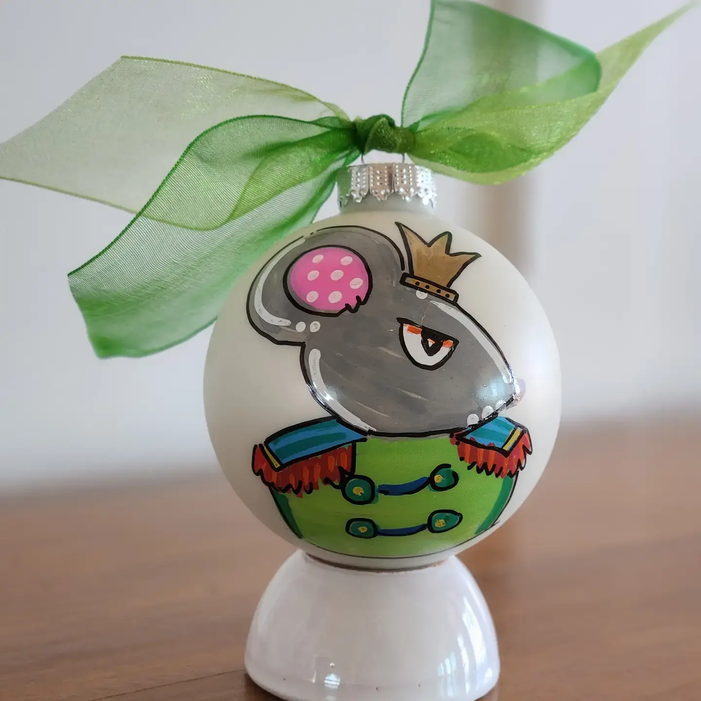 Mouse King hand painted ornament