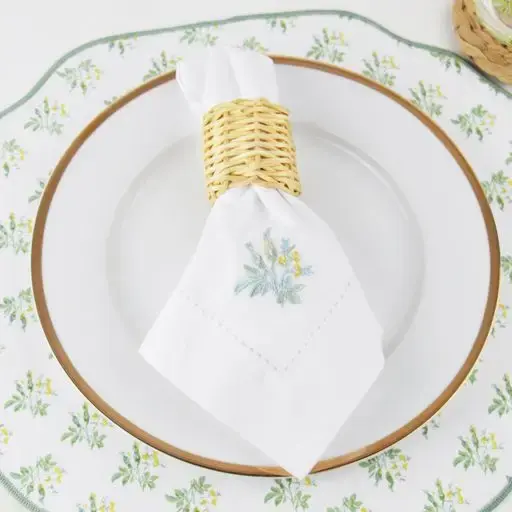 Garden Bud Embroidered Dinner Napkin Set