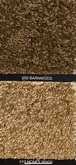 Barnwood is a darker brown color and Honey Beige is a more tan color carpet