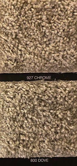 chrome and dove is a warmer light beige color carpet