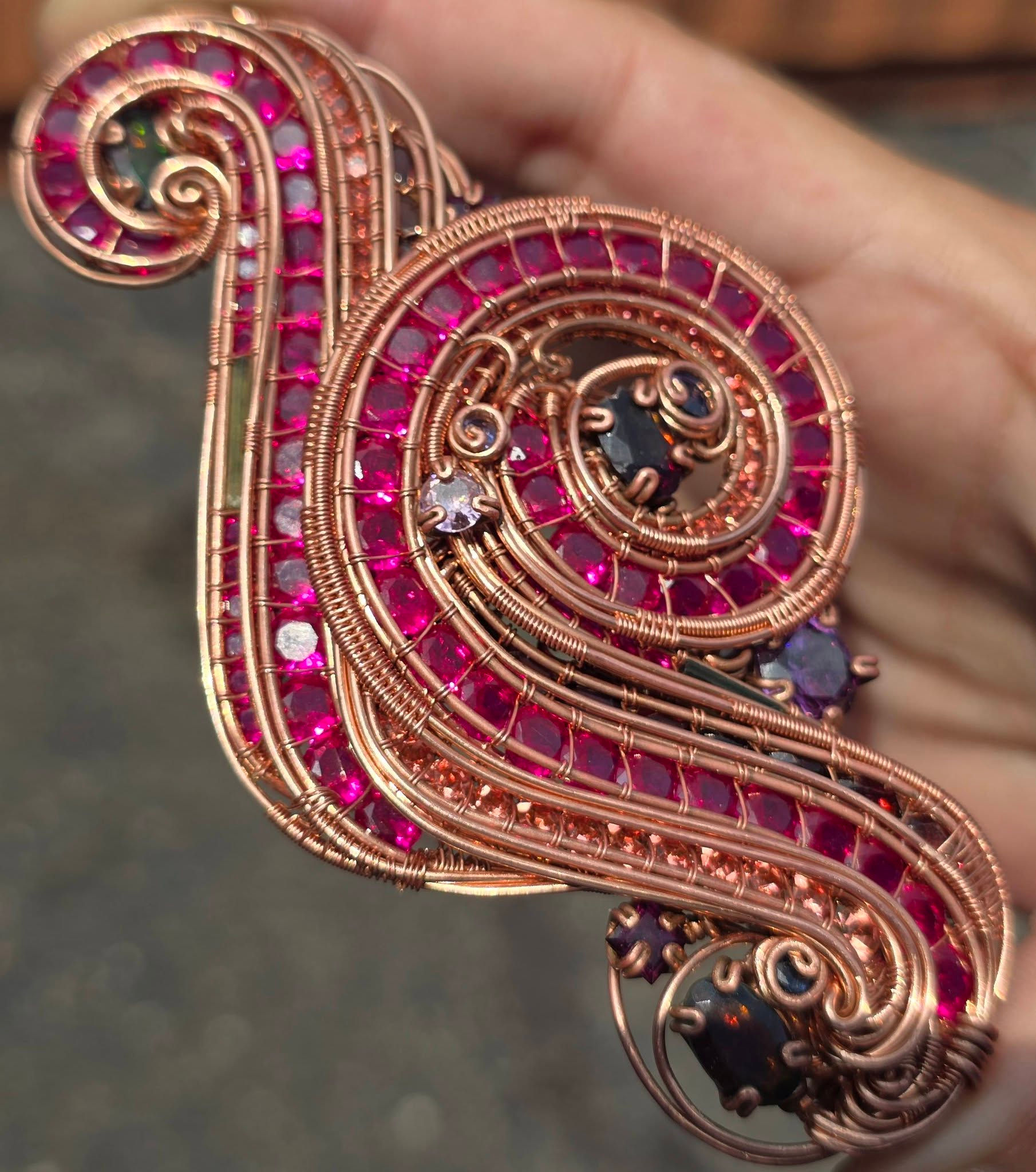 Large Ruby Wave with Ethiopian Opals