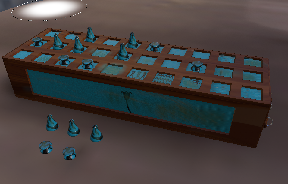 Closeup Detail of the African Board Game in Substance Painter