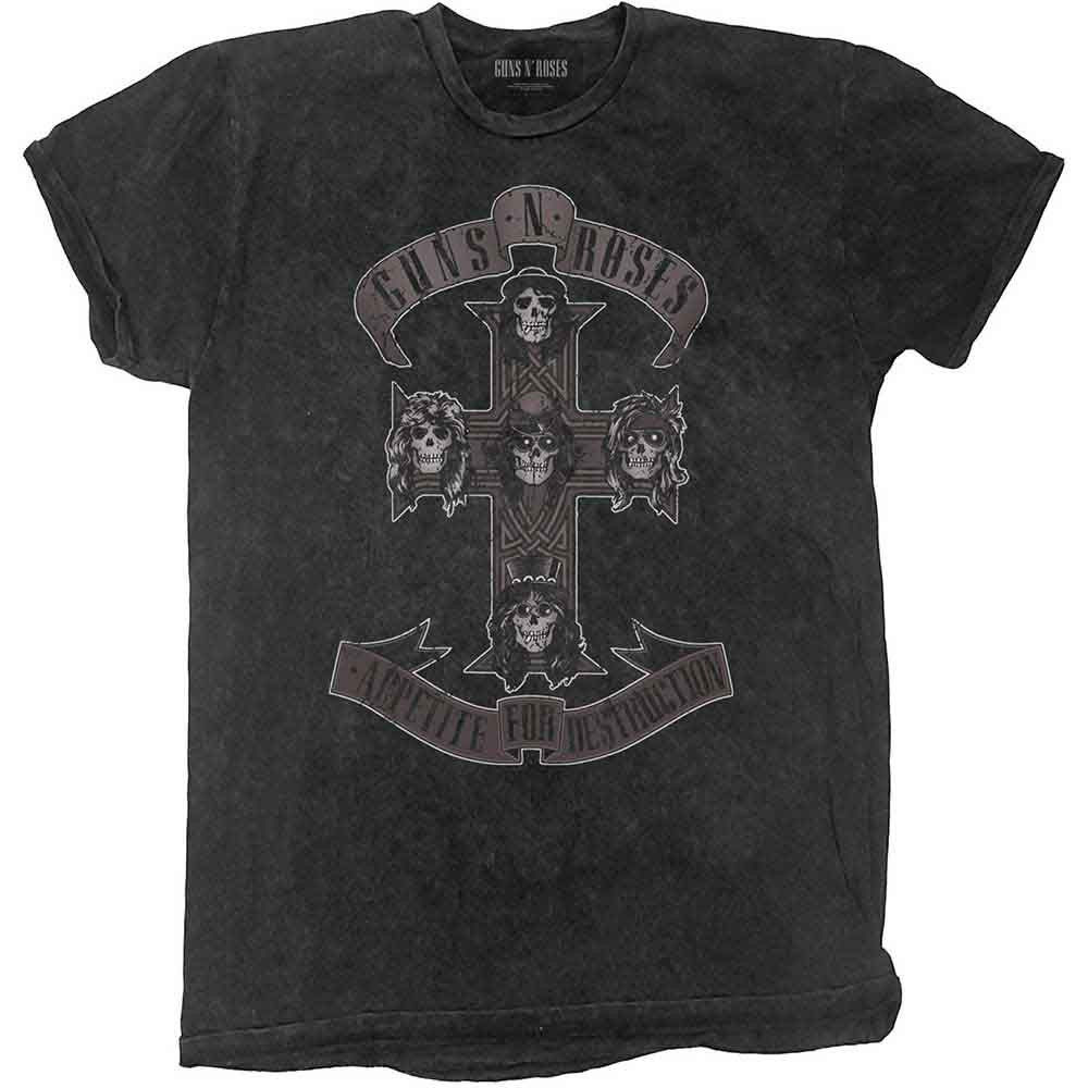 T-Shirt Officiel Unisexe GUNS N' ROSES - Monochrome Cross (Wash Collection)