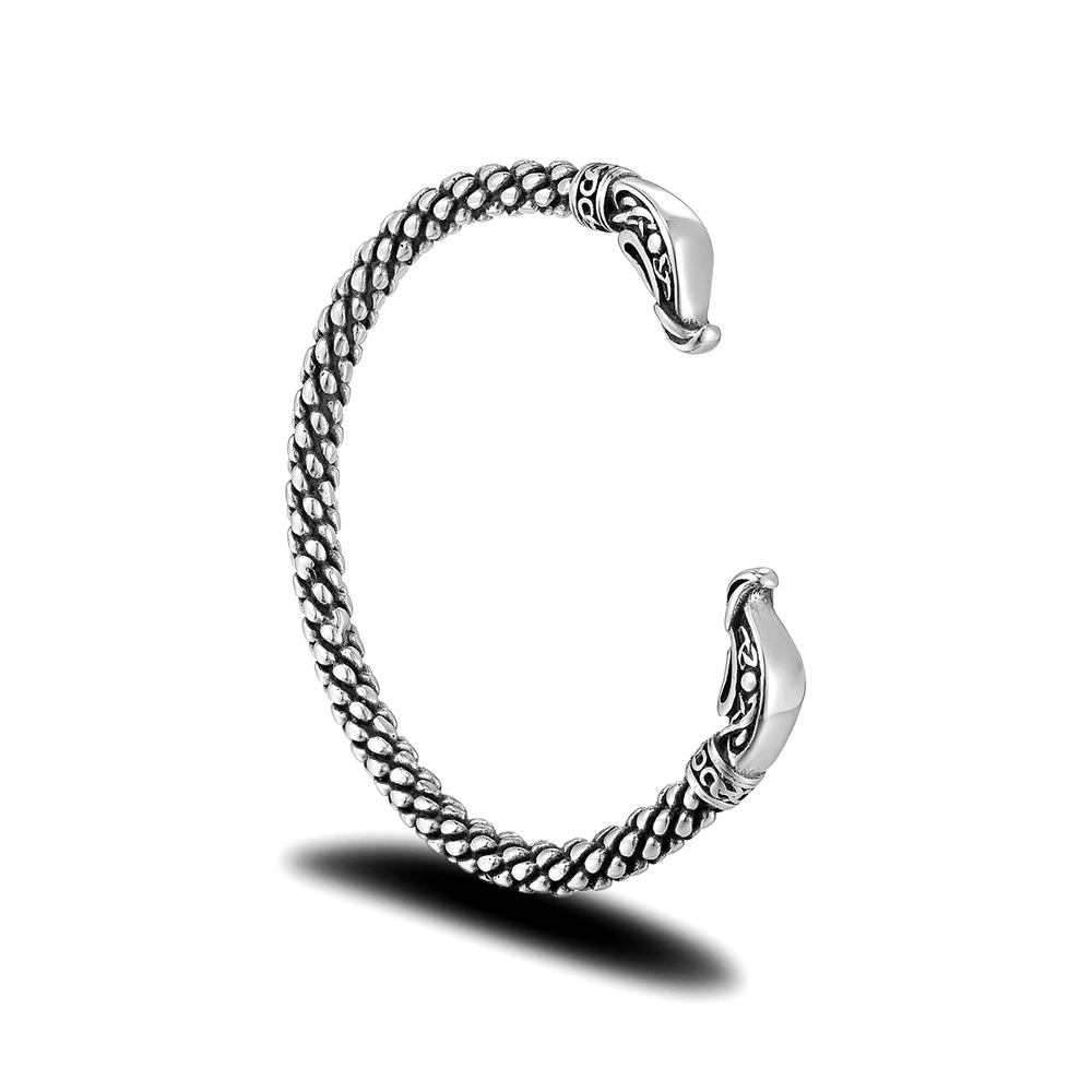 Bracelet Unisexe Jonc Rigide Torque Vinking - Tête de Dragon
