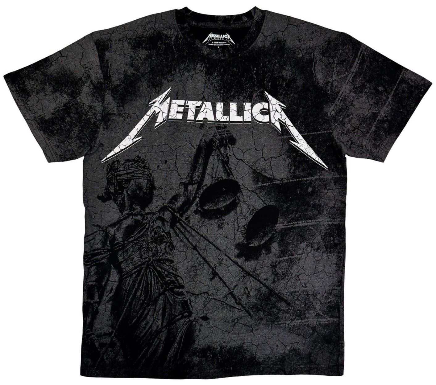 T-Shirt Unisexe Officiel METALLICA - Justice ( Recto / Verso - Wash Collection)