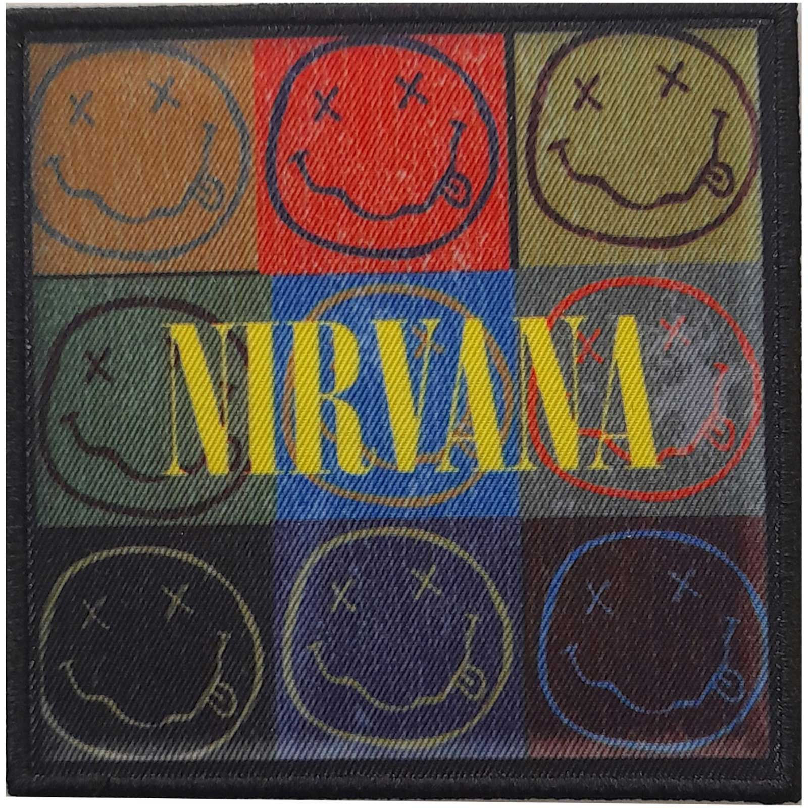 Patch Officiel Thermocollant NIRVANA - Distressed Smiley Blocks