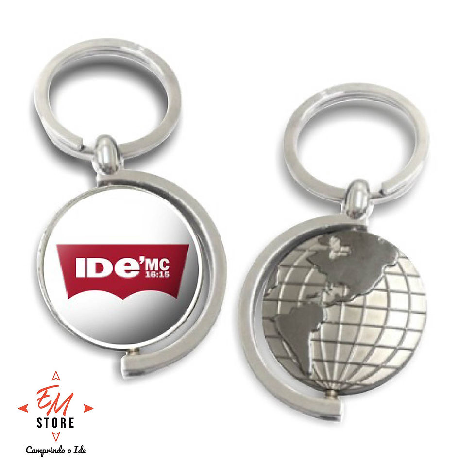 Chaveiro Mapa Mundi Alto Relevo