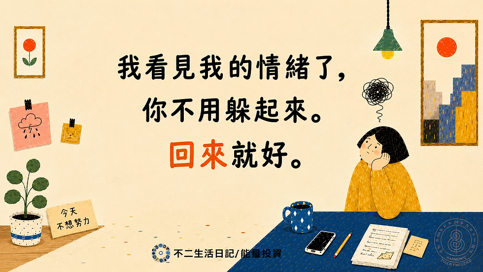 這兩句話,讓那個悶悶的自己,慢慢回來