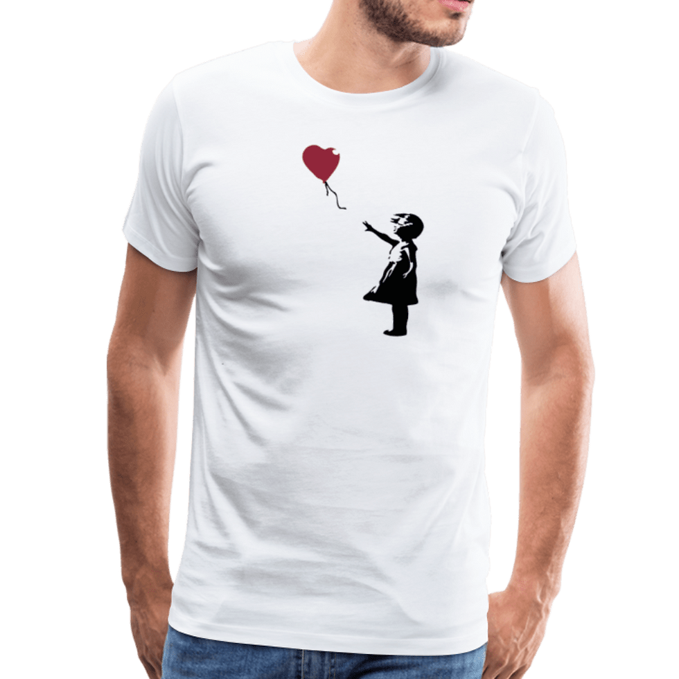 Banksy the Girl With a Red Balloon Artwork T-Shirt