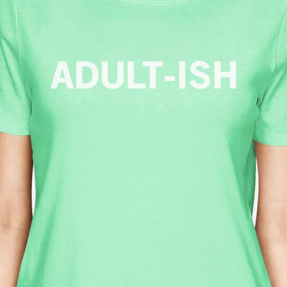 Adult-Ish Women Mint T-Shirts Cute Graphic Short Sleeve Shirt