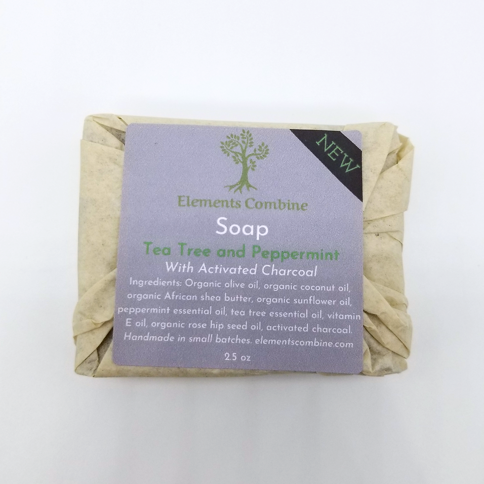 Activated Charcoal-Peppermint and Tea Tree Bar Soap