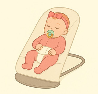 Illustratie van een baby in een wipstoeltje babyspullen advies.jpg
