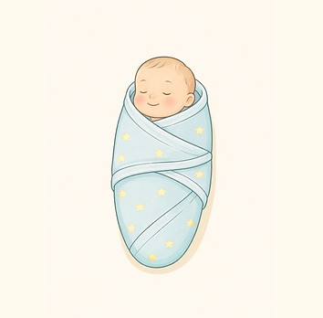 Illustratie van slapende baby in inbakerdoek.jpg