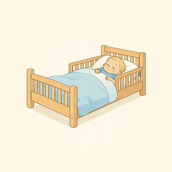 Illustratie van een peuter in een meegroeibed.jpg