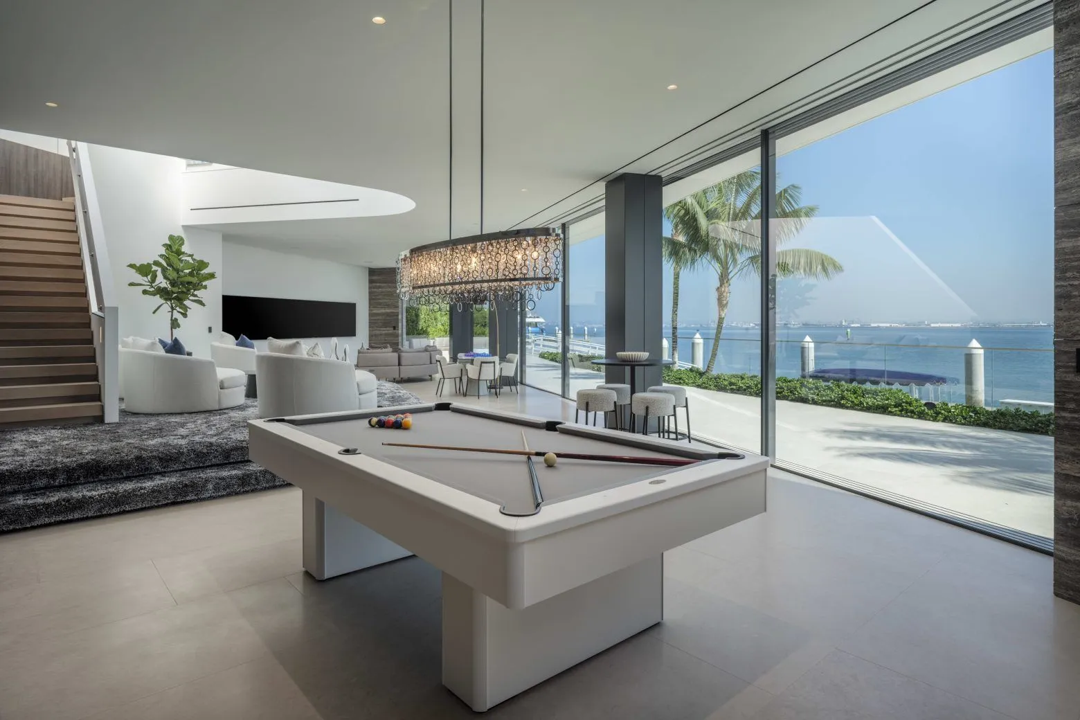 Beautiful Modern Interior Design With White and Neutral Elements And Bayside Views